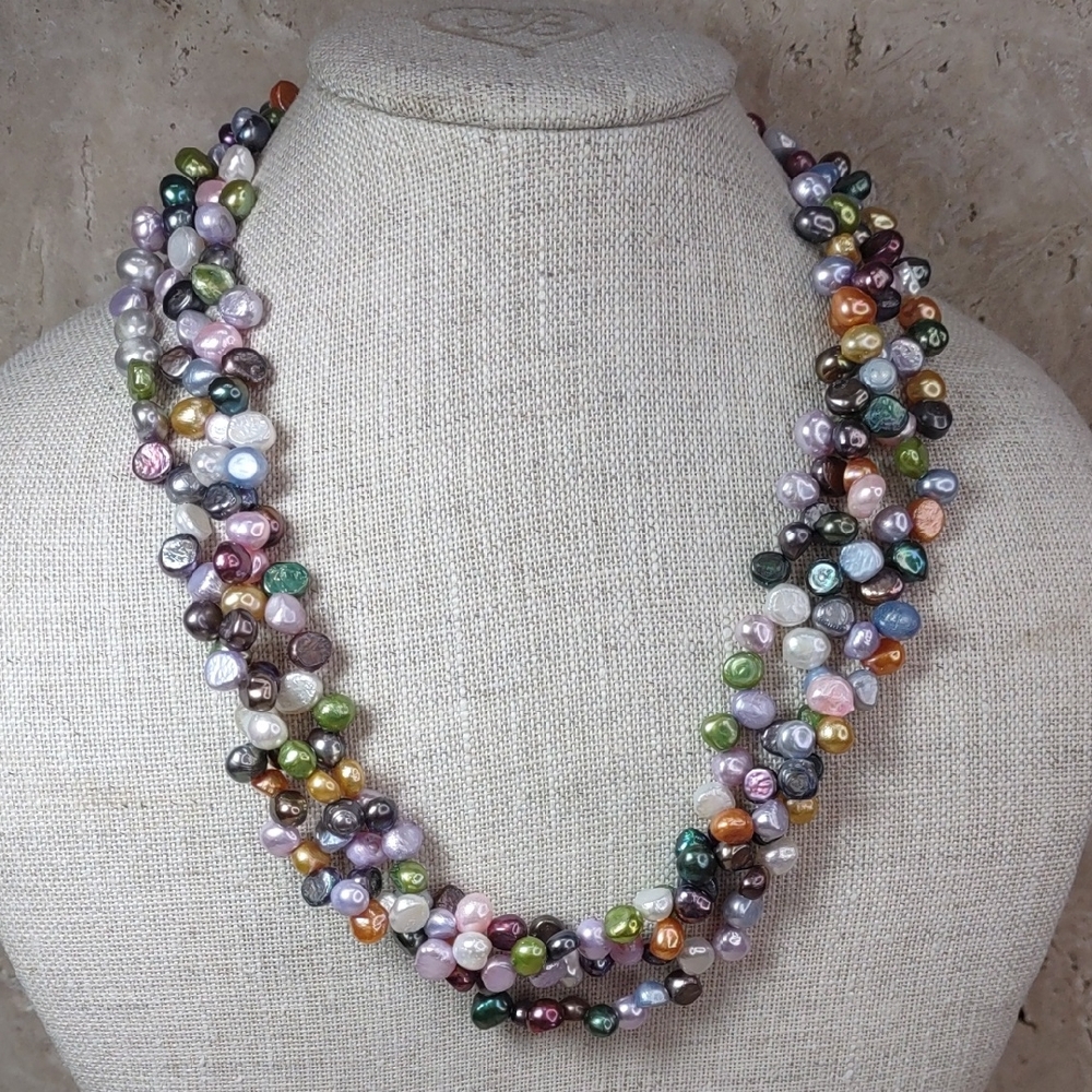 M&Mc3 Strand Multi Color Freshwater Pearl Necklace